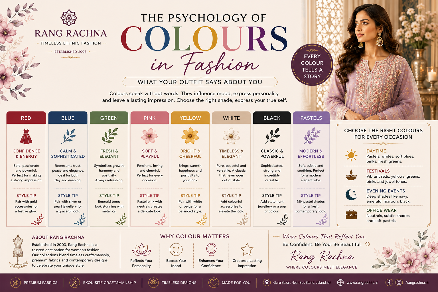 The Psychology of Colours in Fashion: What Your Outfit Says About You | Rang Rachna