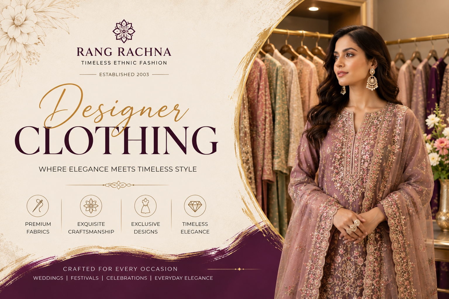Designer Clothing: Where Elegance Meets Timeless Style | Rang Rachna