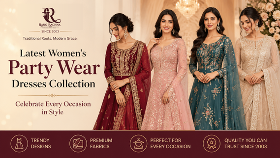Latest Women's Party Wear Dresses Collection – Celebrate Every Occasion in Style with Rang Rachna
