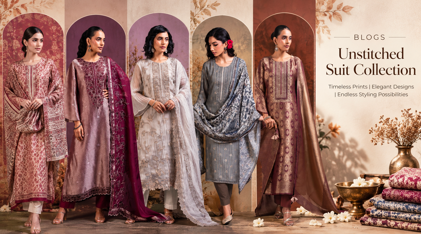 Unstitched Suit Collection – Rang Rachna