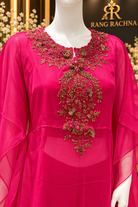 Bright Pink Indo-Western Set - detail view