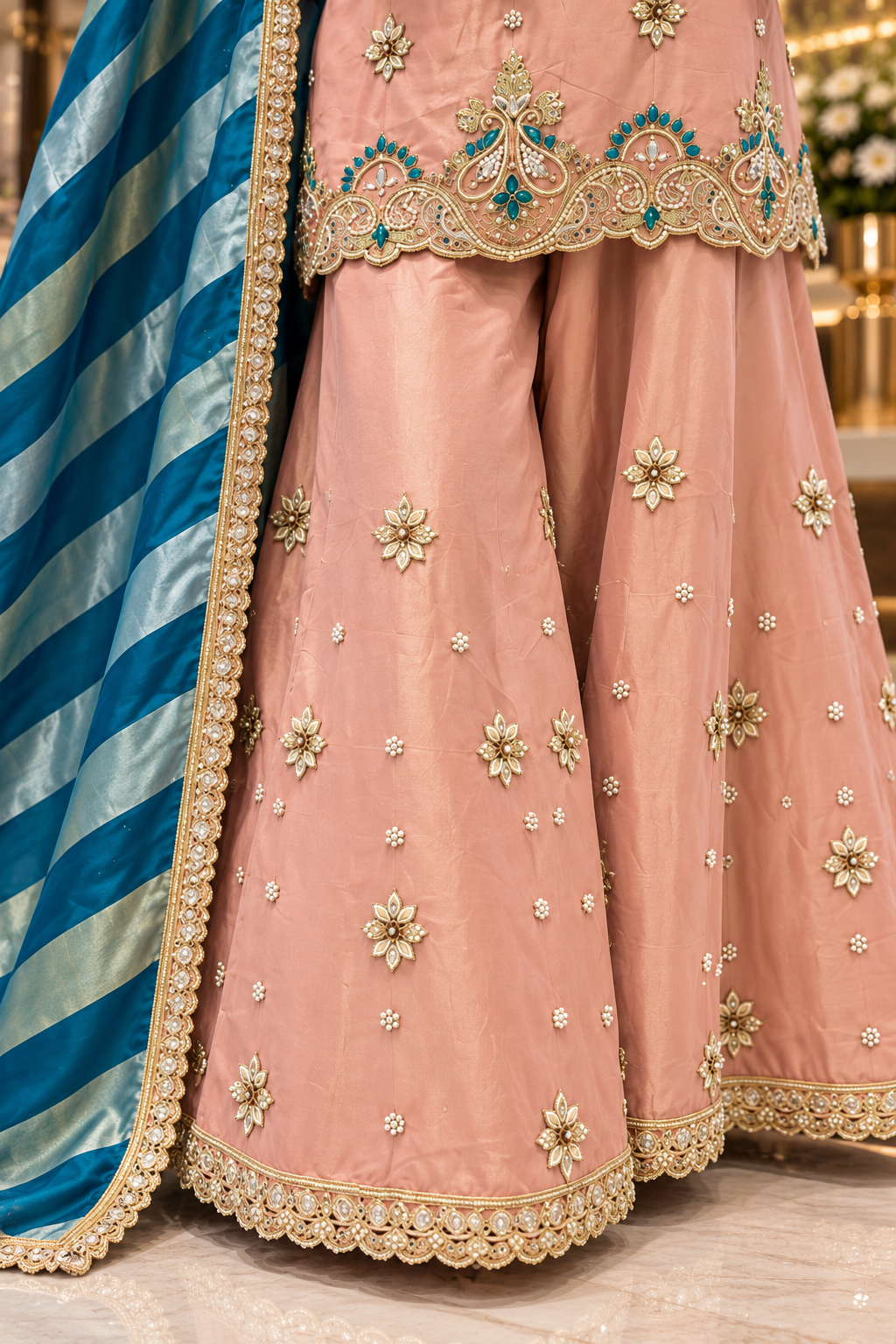Mauve Pink Sharara Suit Set with Dupatta - Rang Rachna festive wear