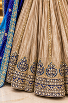 Deep Blue & Cream Beige Lehenga Set with Dupatta - Rang Rachna festive wear