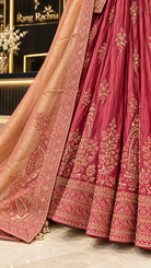 Peach Pink Lehenga Choli Set with Dupatta - Rang Rachna festive wear
