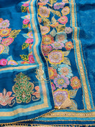 Blue Organza Unstitched Suit Set with Dupatta - Rang Rachna festive wear