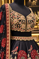 Black Lehenga Set with Dupatta - detail view